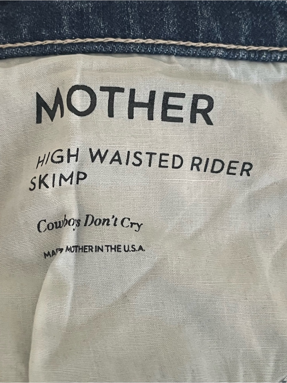 Mother Superior High Waisted Rider Skimp Jeans, Cowboys Don't Cry Size 28 Casual - Picture 5 of 10